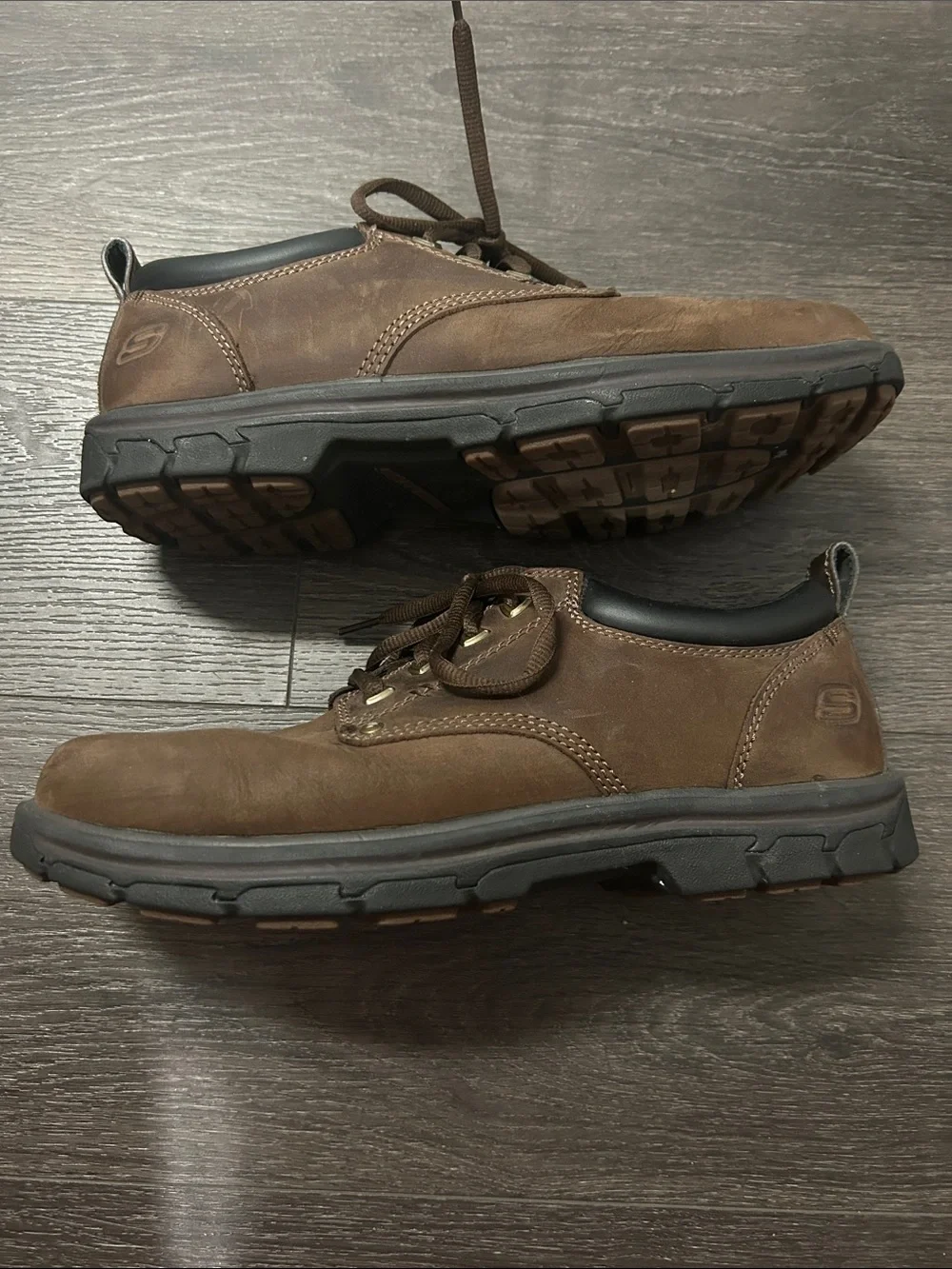 Skechers Segment Rilar Oxford Brown Leather Lace-Up Shoes